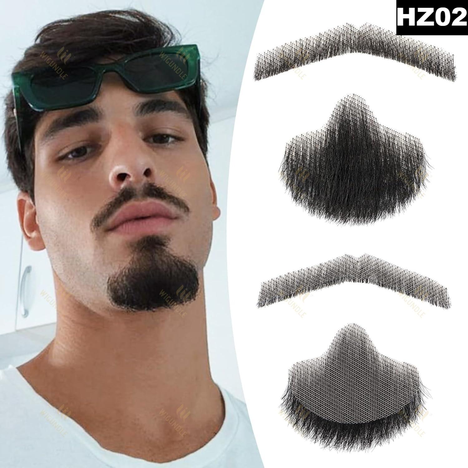 Fantasia de cavanhaque falso, cabelo facial, barba realista, bigode com fita adesiva, cabelo humano, renda, barba para halloween, festa de natal: #10