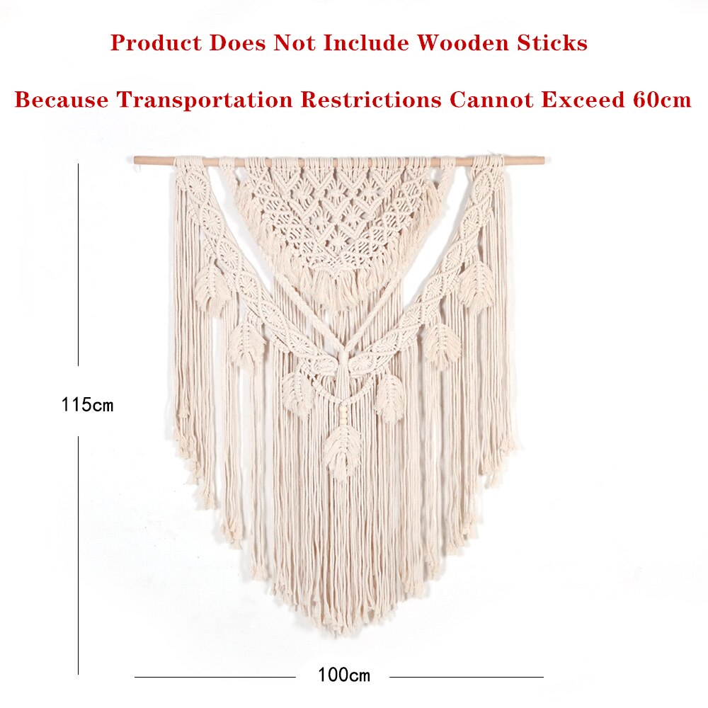 Novo design grande macrame boêmio tapeçaria parede pendurado boho chique arte geométrica artesanato tecido tapeçaria sofá fundo decoração: A