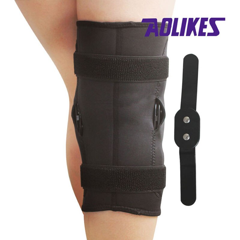AOLIKES-rodillera ajustable con bisagras, soporte de compresión para rótula, alivio para baloncesto y voleibol, 1 unidad