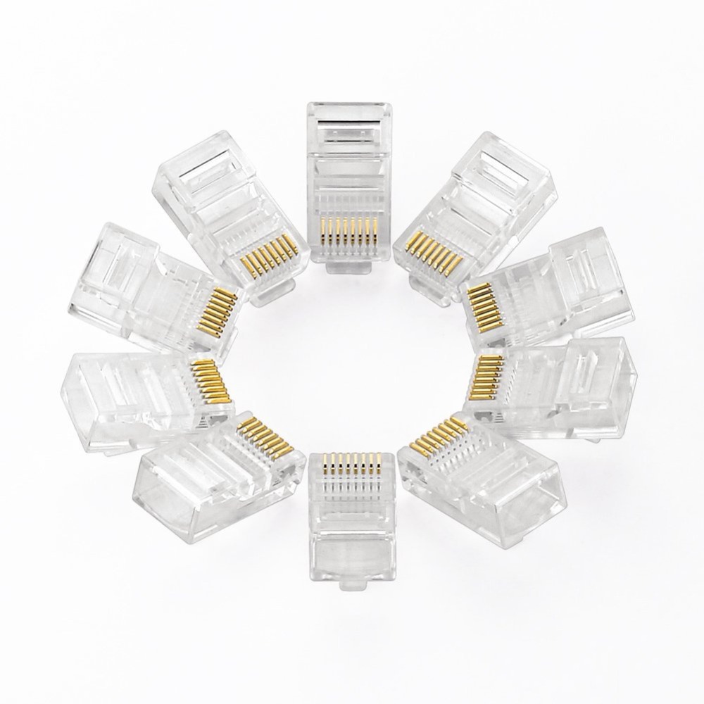 LNYUELEC Cat5 RJ45 złącze Cat5E 8P8C modułowa kabel Ethernet głowy wtyczka złoto pozłacane Cat 5 zaciskane sieci RJ 45 złącze