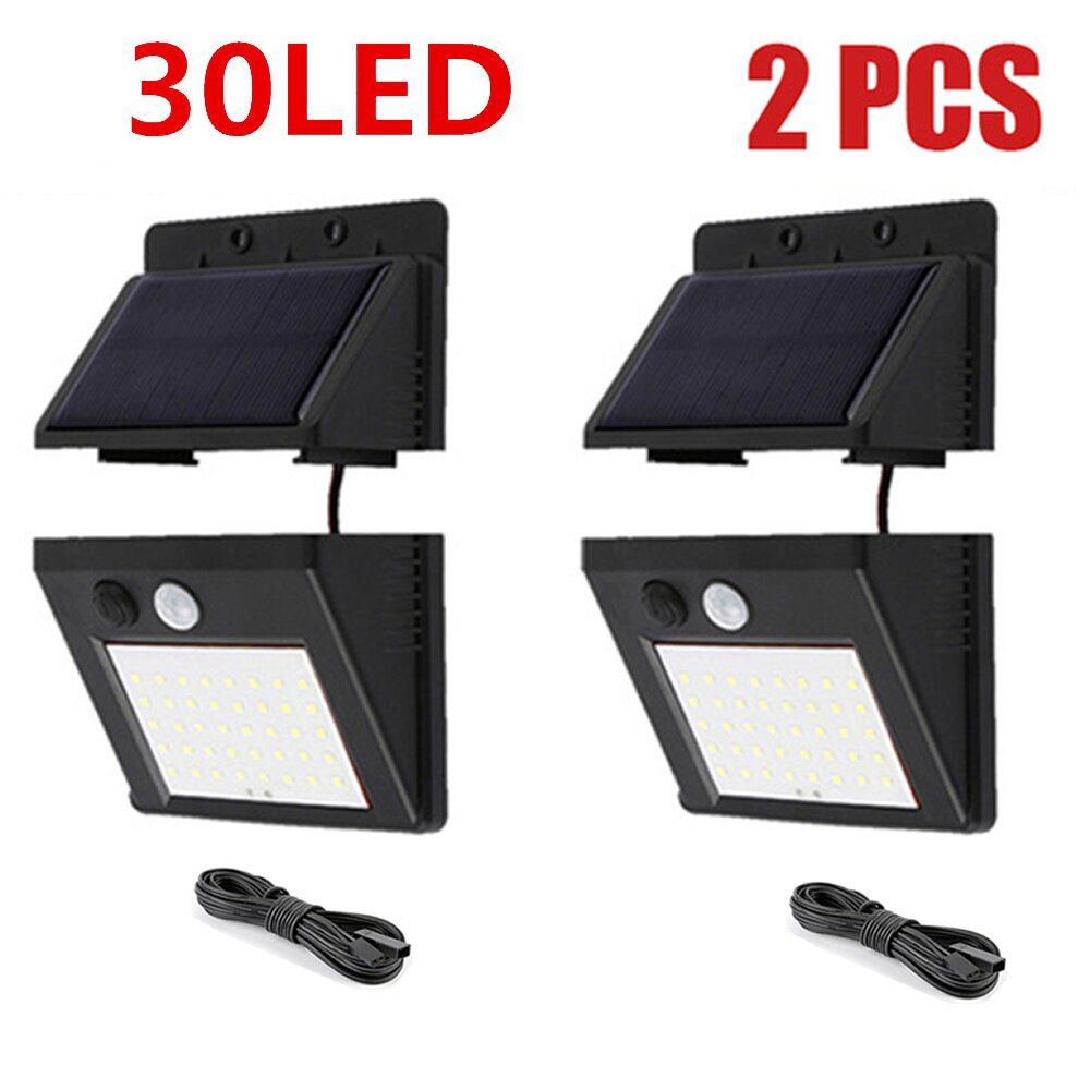 1-4PCS Super Bright Solar Lights LED Solar Power Outdoor Motion Sensor Light,LED on Both Side Waterproof for Deck,Yard,Garden,Pa: seperable 30led 2pcs