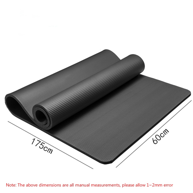 Esterilla de Yoga antideslizante para principiantes, colchoneta larga de 10mm para Fitness, baile, casa, Fitness, gimnasia, Pilates, 175cm x 60cm