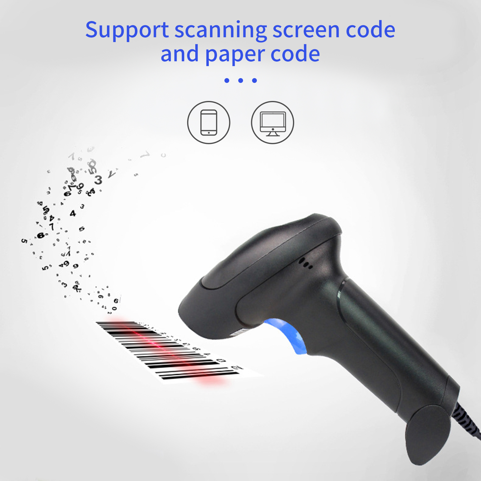 L8 2.4G Draadloze 1D 2D Barcode Scanner Usb Bedrade Bt Manual Trigger Scannen Papier Code Screen Code Voor Windows 7/8/10/Xp