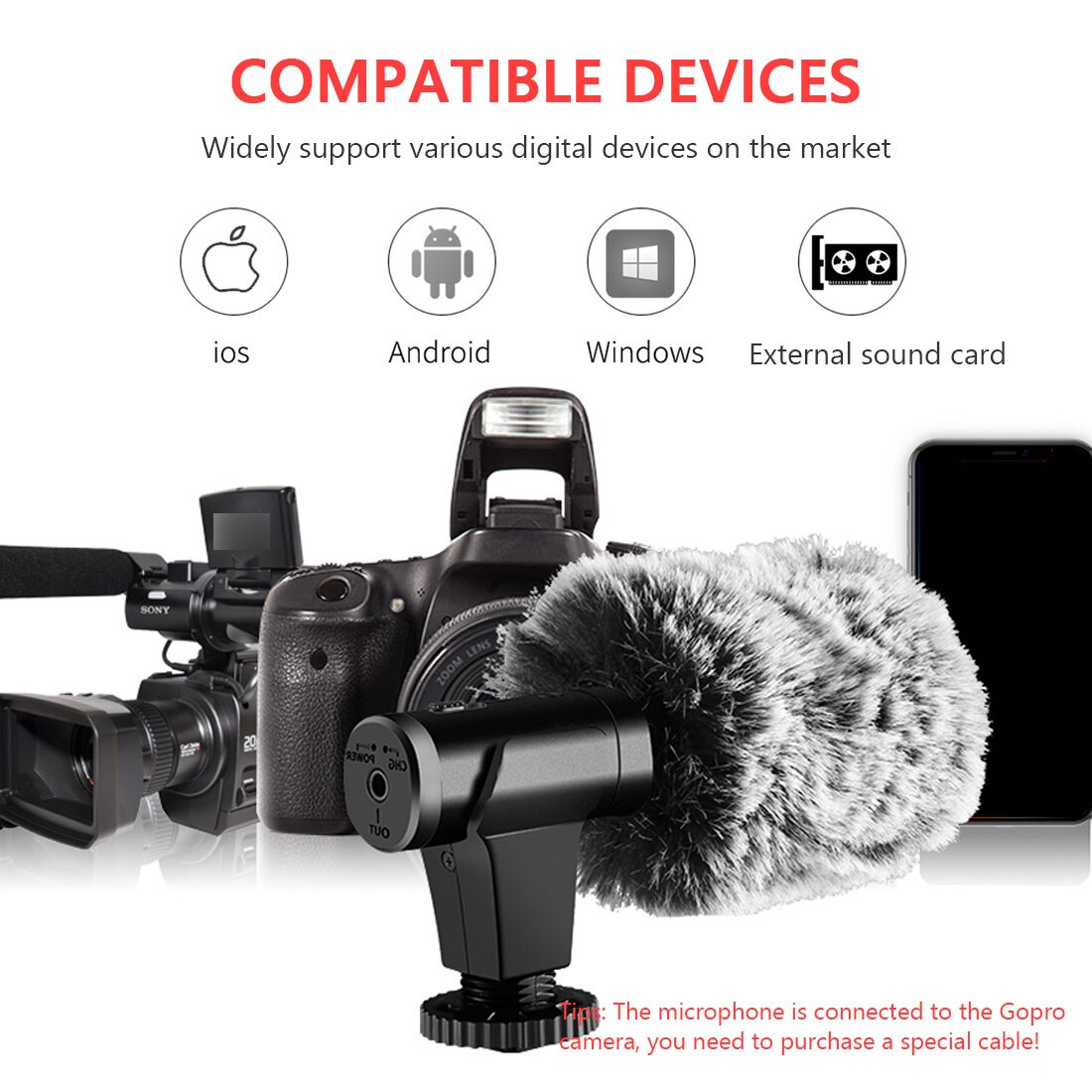 3.5mm Stereo Camera Microphone VLOG Photography Interview Digital Video Recording Microphone For phone Camera VLOG