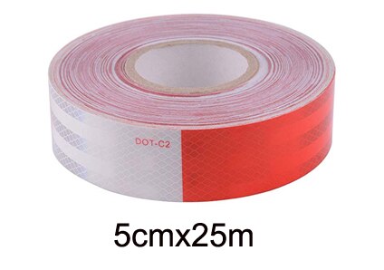 Cinta de vinilo reflectante de alta intensidad, materiales adhesivos para vehículos, camiones, coches y remolques, seguridad: 5cmx25m