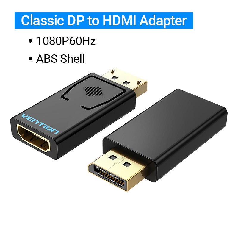 Ventie Dp Naar Hdmi Adapter 4K30Hz Display Port Male Naar Hdmi Female Converter Voor Pc Laptop Projector Displayport Naar Hdmi adapter: HBK