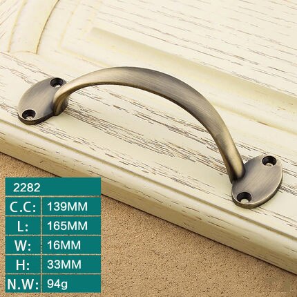 Antique Bronze Bronze Wall Mounted Handle European Invisible Wooden Door Handle Wardrobe Drawer Cabinet Door Handle: 2282-139