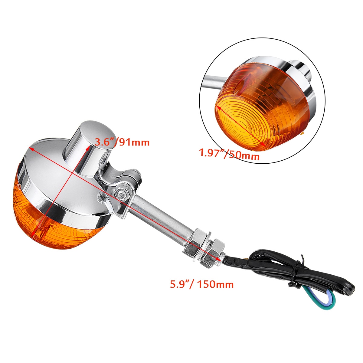 2/4 Stuks Motorcycle 10Mm Richtingaanwijzer Indicatoren Amber Voor Honda XL100 C70 CT70 CT90 CB350 CM400 CB450 CB750