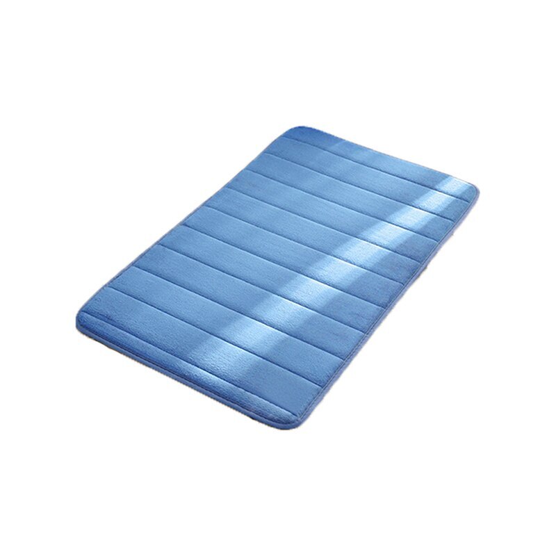 Badmat Coral Fleece Badkamer Tapijt Wateropname Non-Slip Memory Foam Absorberende Imitatie Konijnenbont Vloer Mat: Blue