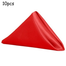 Plain Napkins Polyester Wedding Table Cloth Linen Fabric 6 colours Square: Red