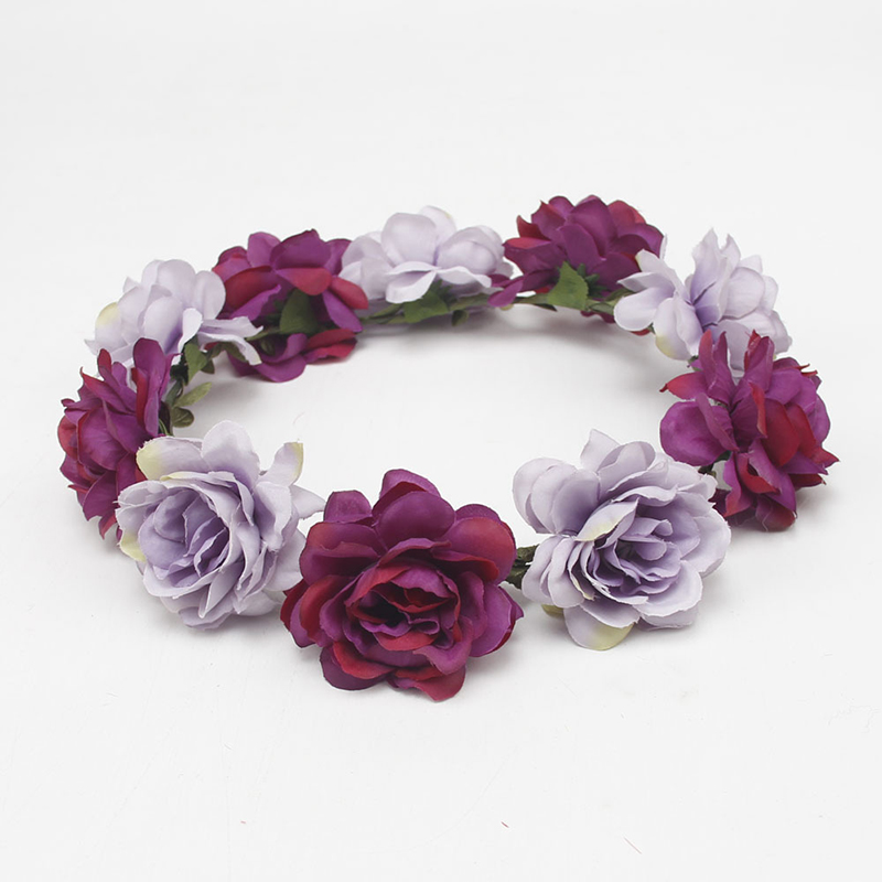 Tocado de flores más vendido, diadema informal de playa, viento, rosa, corona nupcial