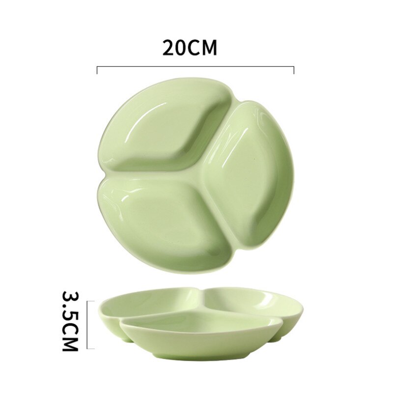 Japanese Ceramic Salad Plate Matte Porcelain Breakfast Dinner Plate Snack Dishes Household Dessert Cake Tray Tableware: 8 inch green