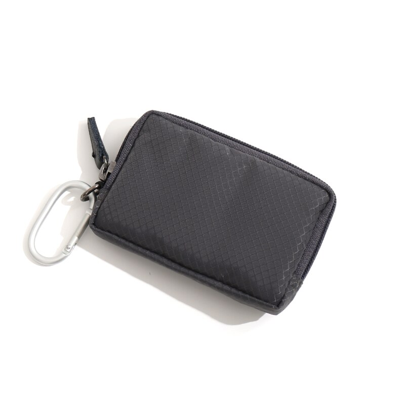 Japanese Style Casual Coin Purse Waterproof Nylon Cloth Wallet Purse Multi Pocket Card Wallet Credit Card Holder Clutch: Grey