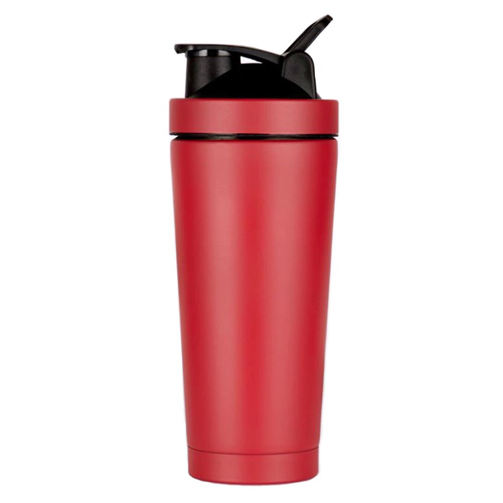 Stainless Steel Shaker Bottle BPA Free Double Wall Vacuum Insulated Sports Shaker Bottle Protein Shaker Leakproof Tumbler: Red