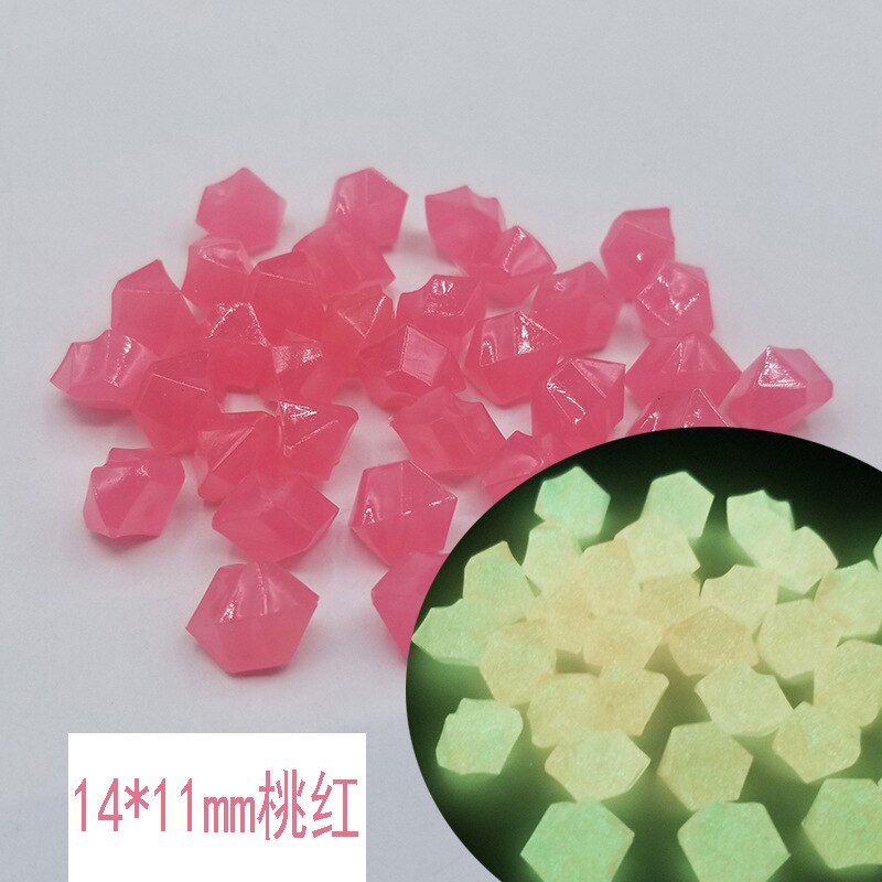 Resin Luminous Cobblestone Artificial Garden GravelG Luminous Stone Potted Fish Tank Decoration Walkway Garden Decor: Pink