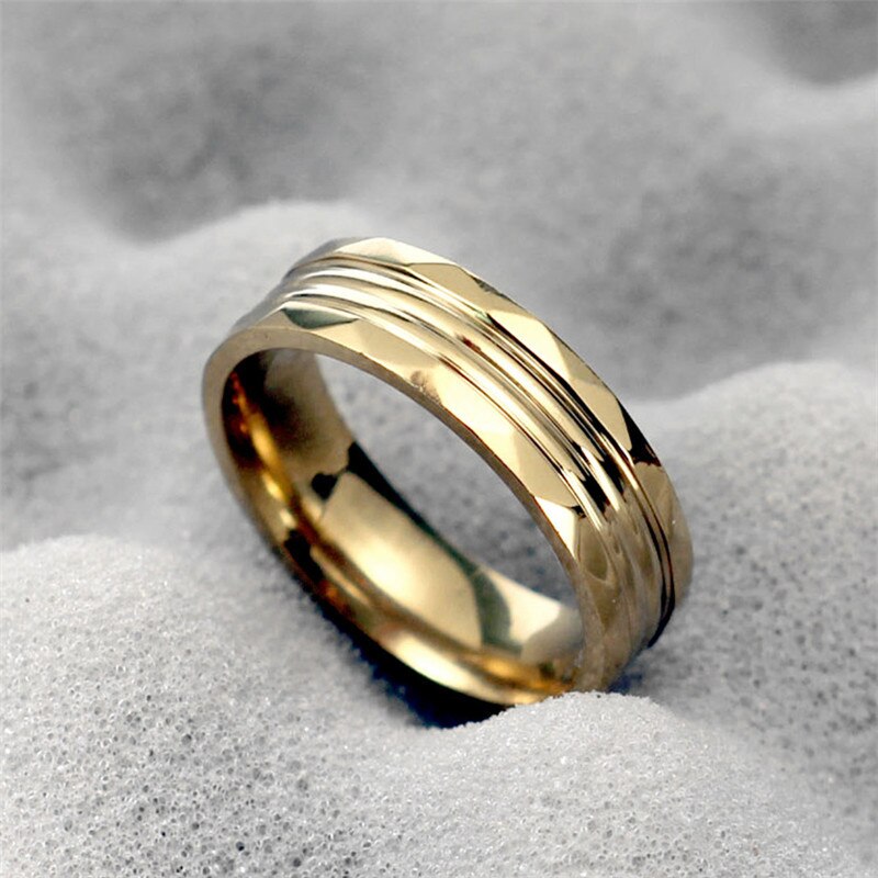 316L Rvs Finger Ring 18KGP Sieraden Voor Mannen En Vrouwen Bruiloft Engagement Ring Maat 17 18 19 20 21mm