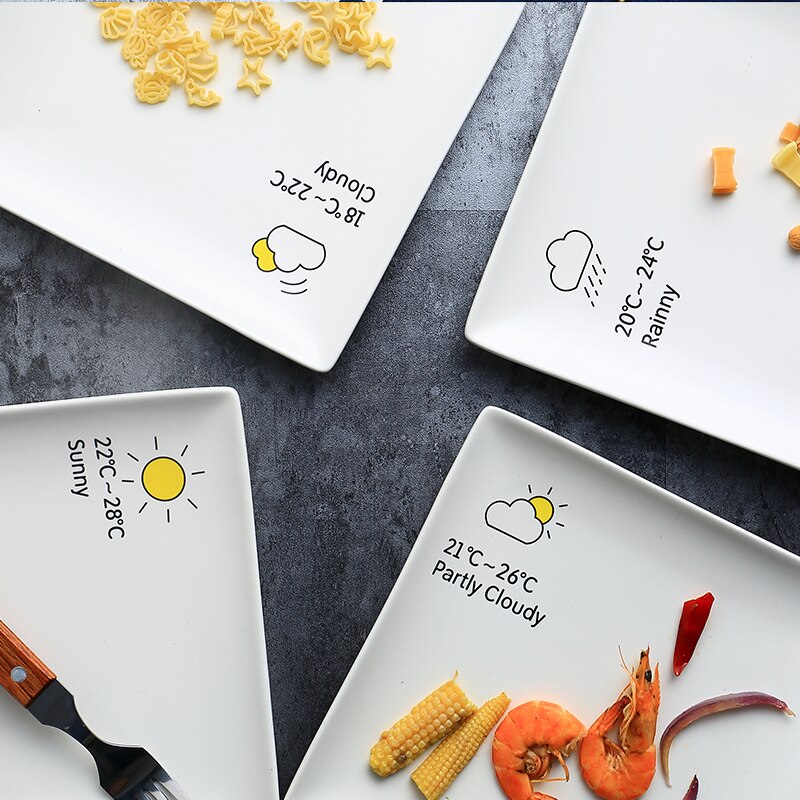 nordycki Zachodni stek kwadratowy talerz ceramiczny nowoczesna prostota kreatywna pogoda makaron ciasto talerz na owoce kochanie talerze 4 sztuk/zestaw