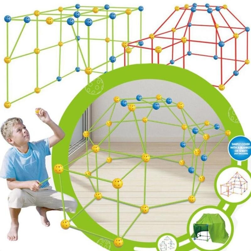 Kit di tende per Tunnel del castello di costruzione di forie per bambini DIY3D ragazzo e ragazza giocattolo auto-costruito regali per tende da costruzione di case da gioco