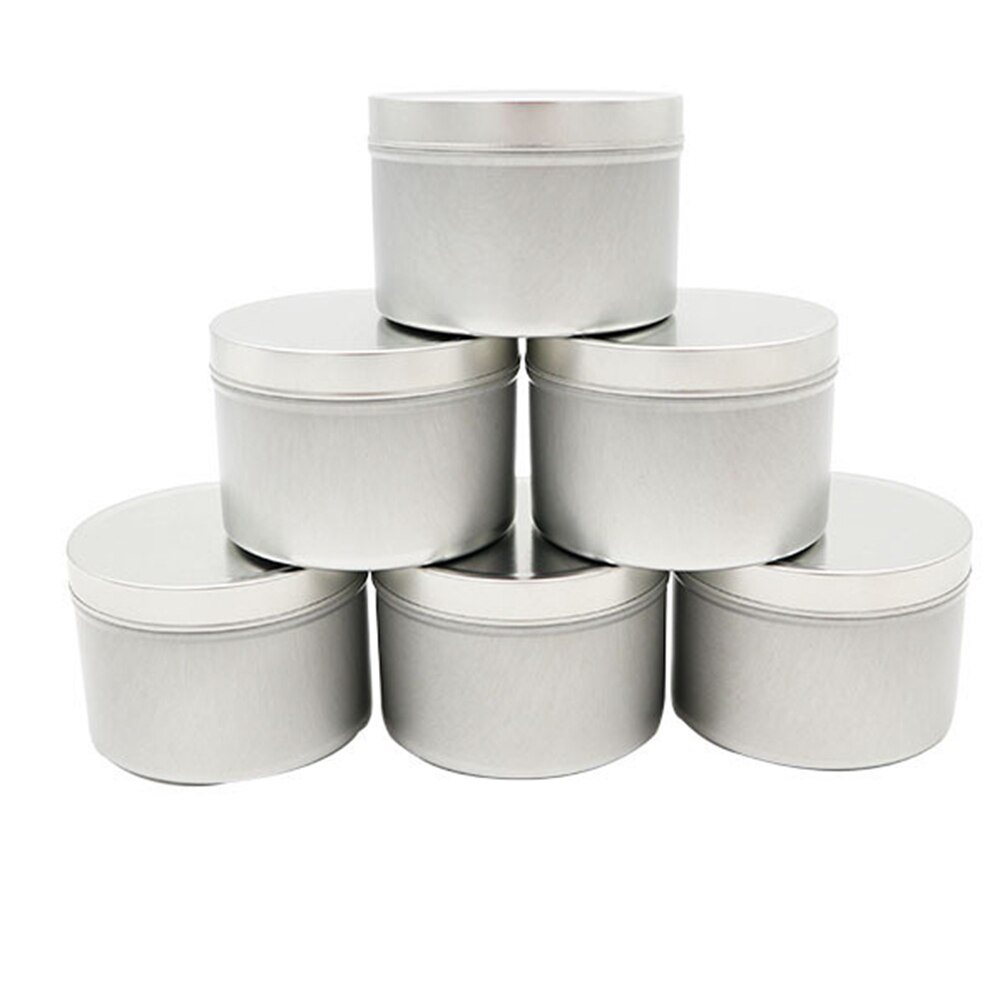 12pcs Multipurpose Container 4 Oz Storage Box Tinplate Accessories Party Favor Round DIY Empty Jar Salves Candle Tin With Lid: Silver