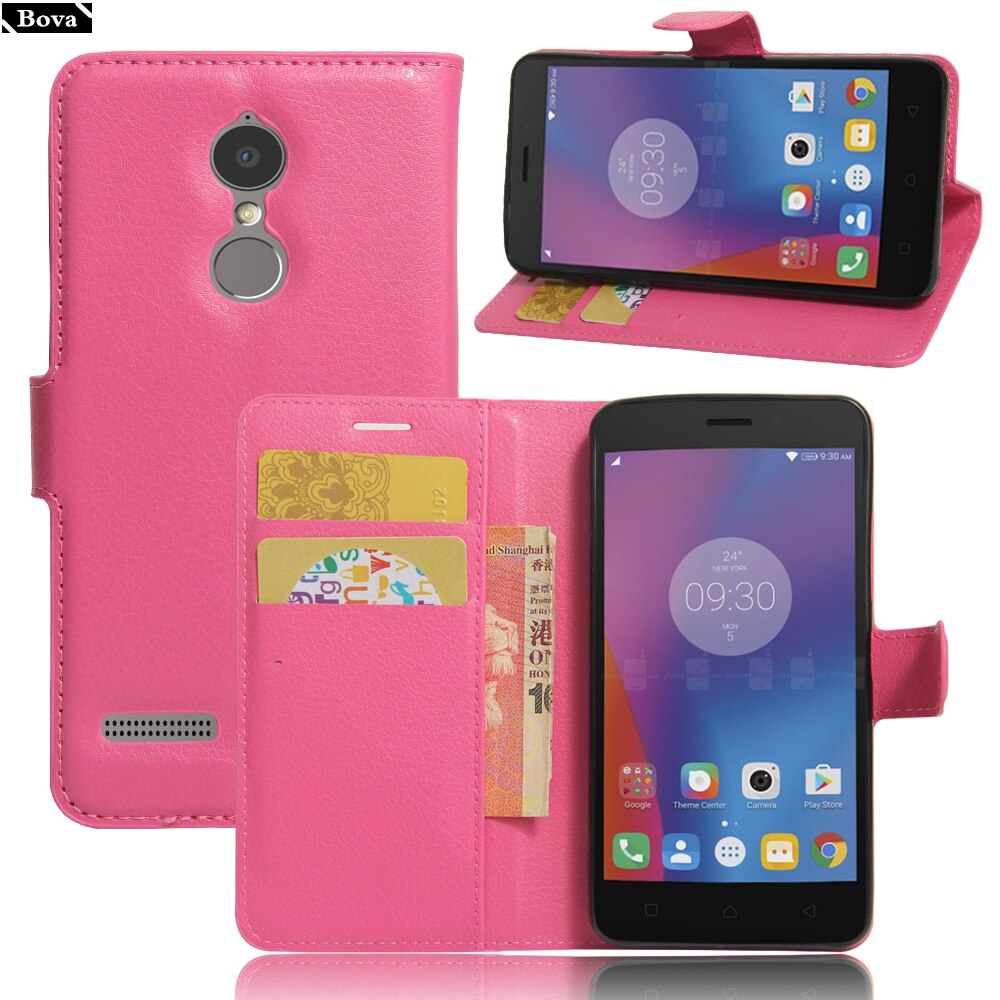 Voor fundas lenovo  k6 vibe  k6 hoesje pu leren portemonnee hoesje kaarthouder telefoonhoesje voor lenovo vibe  k6 beschermhoes holster: Roos jfc