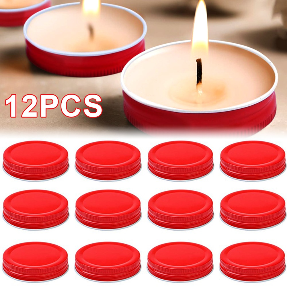 12/24 Packs Mason Jar Lids Regular Mouth Leak Proof Secure Mason Storage Solid Caps