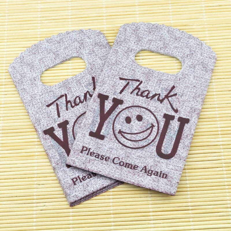 Mini bolsa de plástico con forma de sonrisa para almacenamiento, Mini bolsa de plástico con estampado de sonrisa creativa, ideal para almacenamiento escolar, 50 Uds.