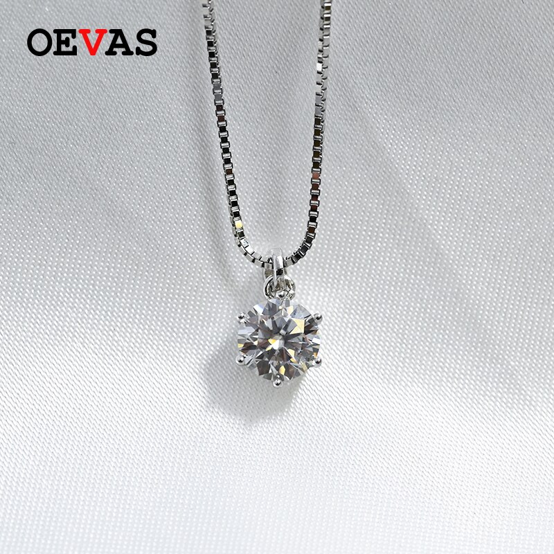 Oevas Real 1 Carat D Kleur Moissanite Bridal Hanger Ketting 100% 925 Sterling Silver Wedding Party Fine Jewelry