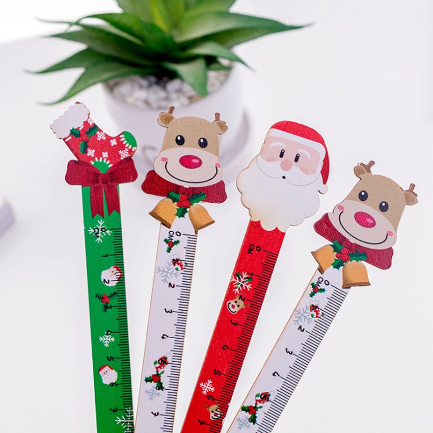 1 teile/los Koreanische Santa Clown kaktus Holz Sauerei Gerade Herrscher Lesezeichen Zeichnung Herrscher Schreibwaren Schule Liefert