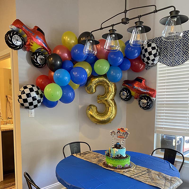 5Pcs Big Monster Truck Ballon Auto Thema 3nd 4th 5th Jongen Verjaardag Feestartikelen Gelukkige Verjaardag Truck Helium Ballons decoratie