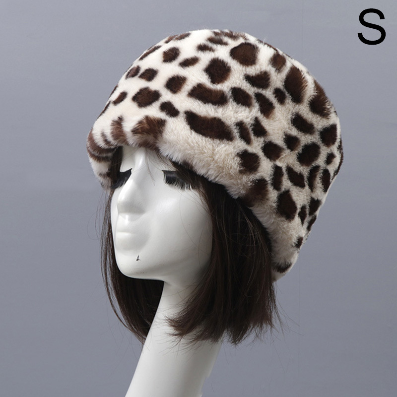 Moda Rrabbit Faux futro kozak styl rosyjski kobiety zimowe miękkie czapki narciarskie ciepłe okrągłe płaskie czapki kobiece nakrycia głowy: S