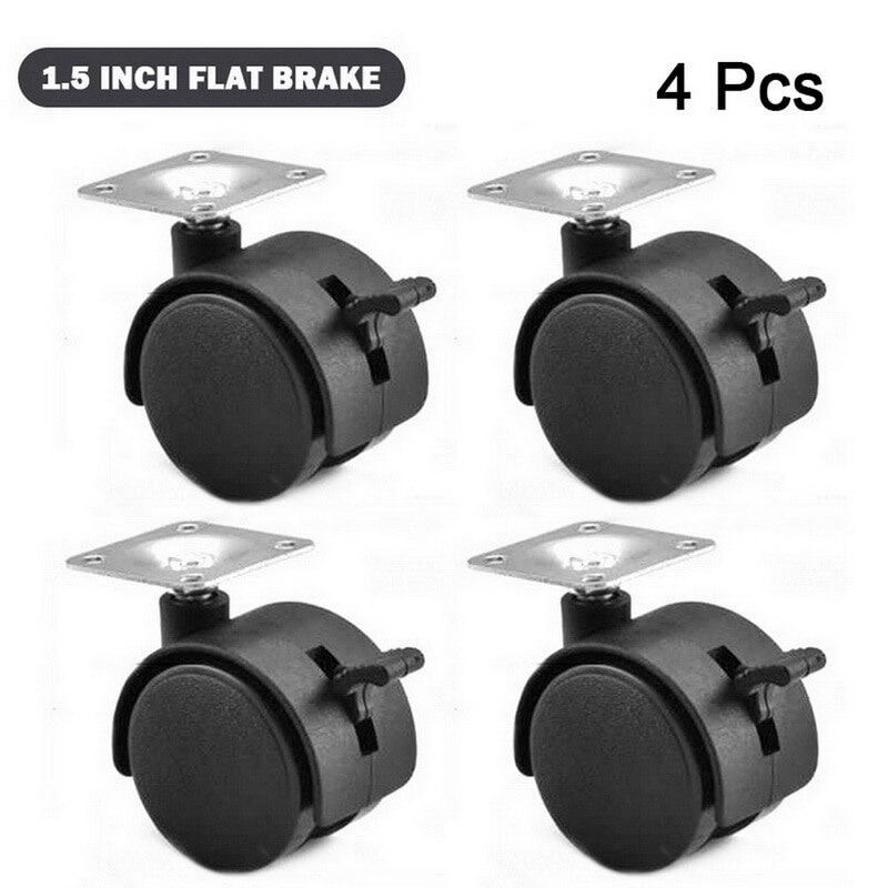 4 stücke Universal- stumm schwenken Rollen Möbel Rad Rolle Weiß PP Nylon Dual 360 Grad Rolle Rad Für Plattform Wagen stuhl: 1.5Zoll