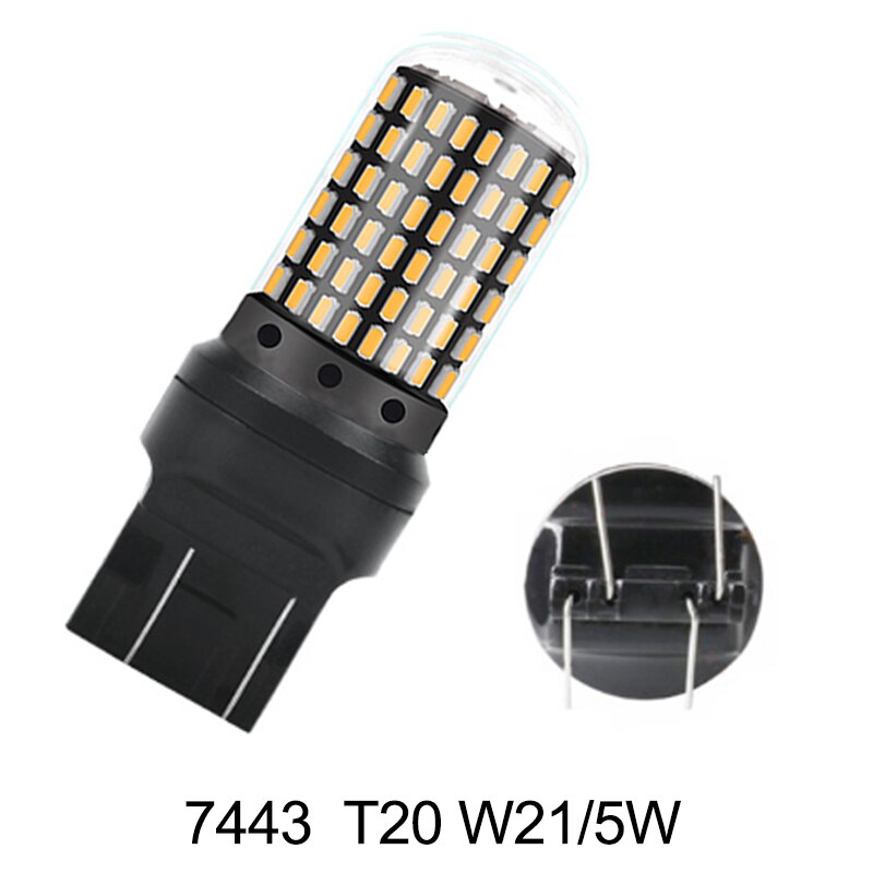 Luz Led de marcha atrás para coche, Bombilla de señal de giro automática, superbrillante, BA15S, P21W, 1157, BAY15D, P21/5W, 12V, blanco, rojo: t20 7443 w21-5w / Red