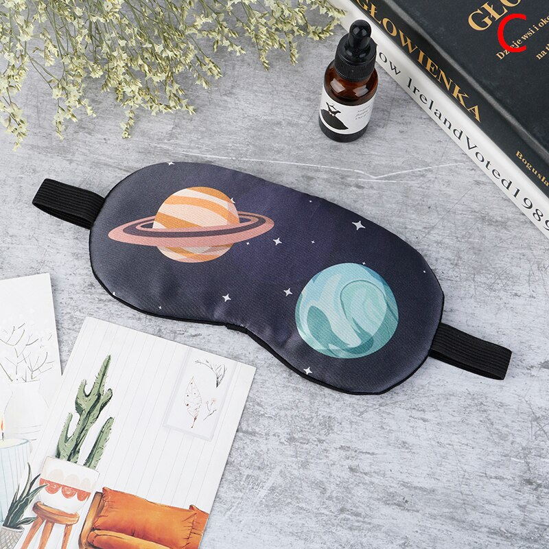 1pc Cartoon Sleeping Mask Eyepatch Eye Cover Cotton Print For Travel Relax Sleeping Aid Eye Patch Shading Eye Mask: C