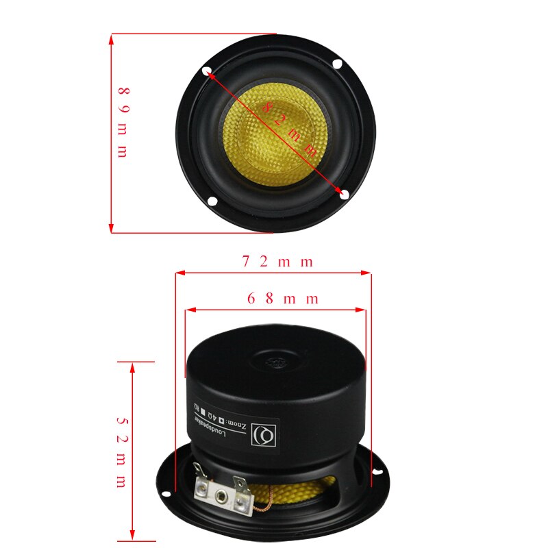 3 Inch Diepe Bass Speaker 50W 4Ohm Woofer Subwoofer Hifi Luidspreker Fiber Glas Super Subwoofer Luidspreker Krachtige Lage Frequentie