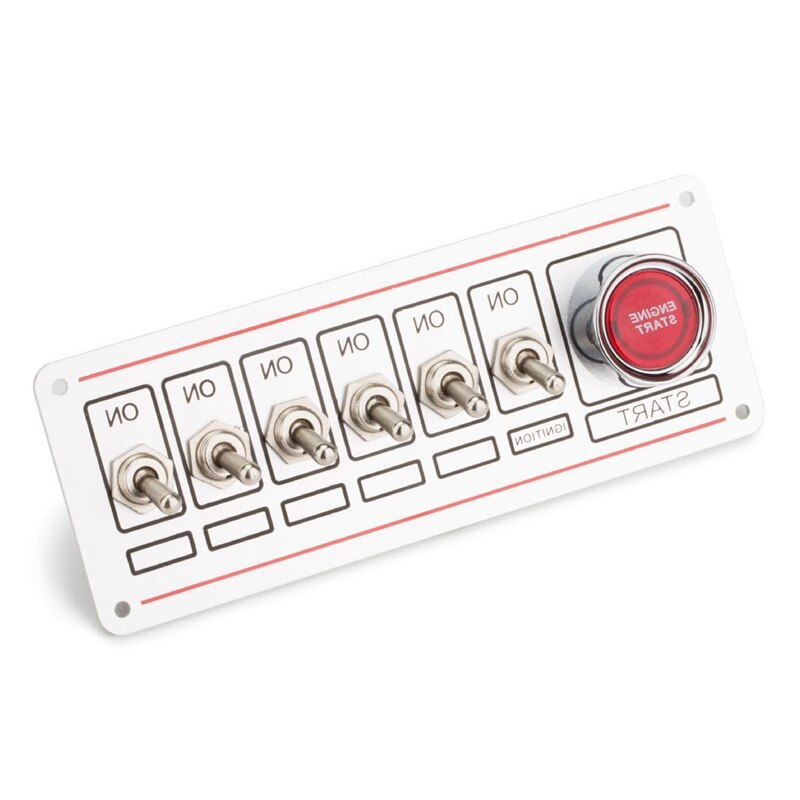 Universal Switch Panel for Racing Car Ignition Switch+6 Toggle Quick Off Switch Engine Start Button