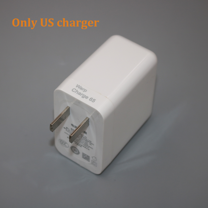 65w Oneplus 9R Nord 2 10 CE 5G 8 9 Pro Warp Dash Ladegerät PD USB C Kabel für One Plus 9RT 7T 8T OPPO Realme 30w Schnelle Schnell Ladung: Only US charger