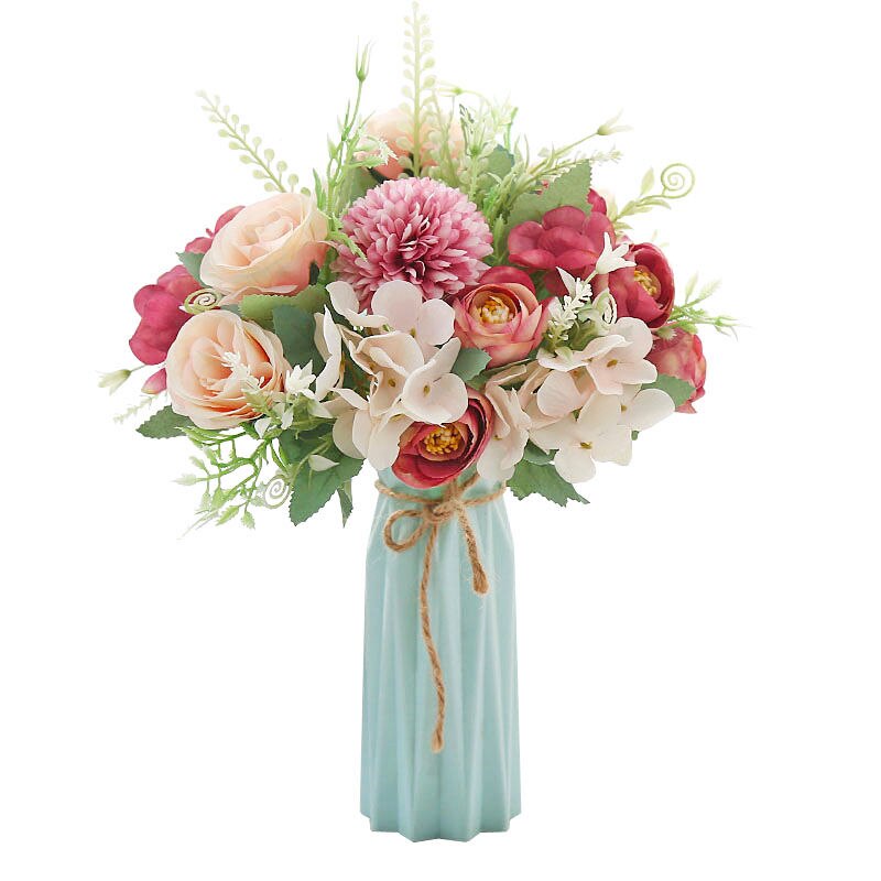 Plastic Vase Home Decoration Accessories Flower Pot Ornaments Simulation Flower Insert Anti-fall European Dry Vase