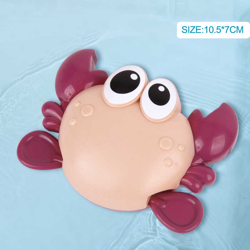 Summer Baby Bath Toy Clockwork Crab Boat Duck Swim Bath Floating Water Wound-up Chain Baby Children Classic Toys: Red Crab-2