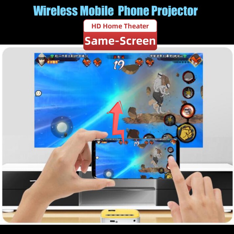 T20 USB LED HD 1080P Integrierte Version mit demselben Bildschirm Drahtloses Mobiltelefon MINI-Projektor Tragbarer Heimkino-Media-Video-Player