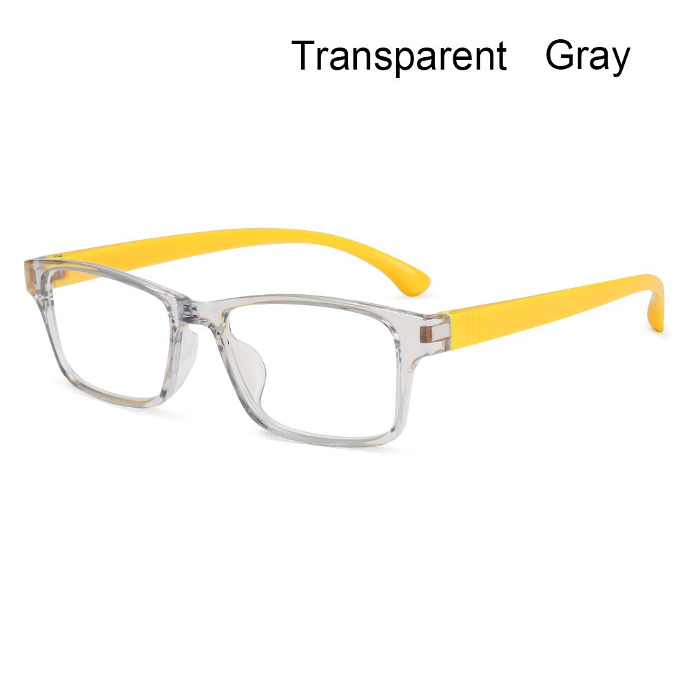 1PC Square Anti-blue Light Glasses for Children Soft Frame Goggle Ultralight Silicone Frame Glasses Kids Eyewear Vision Care: Transparent grey