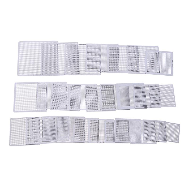 27 Pcs Bga Stencil Directe Warmte Reballing Universal Stencil Template Set Staal Voor Reballing De Bga Ic Verwarmd Door lucht Machine