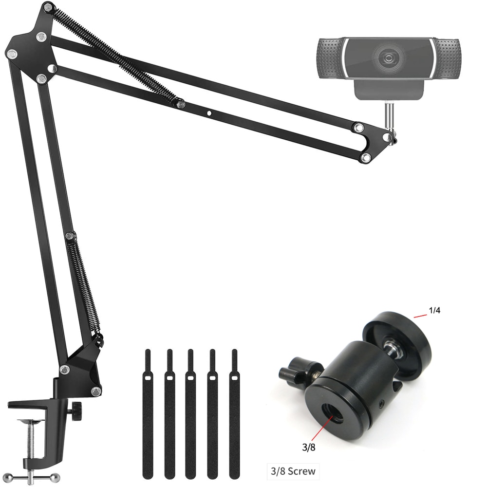 Desktop Microphone Stand Adjustable Suspension Arm Stands Stabilizer Webcam Holder for Logitech Web Camera C922 C930e C930 C920