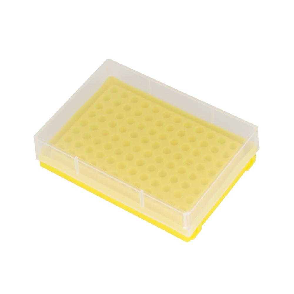 96 Sockets Plastics Centrifuge Tube Rack With Transparent Lid 0.2ML Centrifugal Tube Holder Laboratory Supplies 1Pc