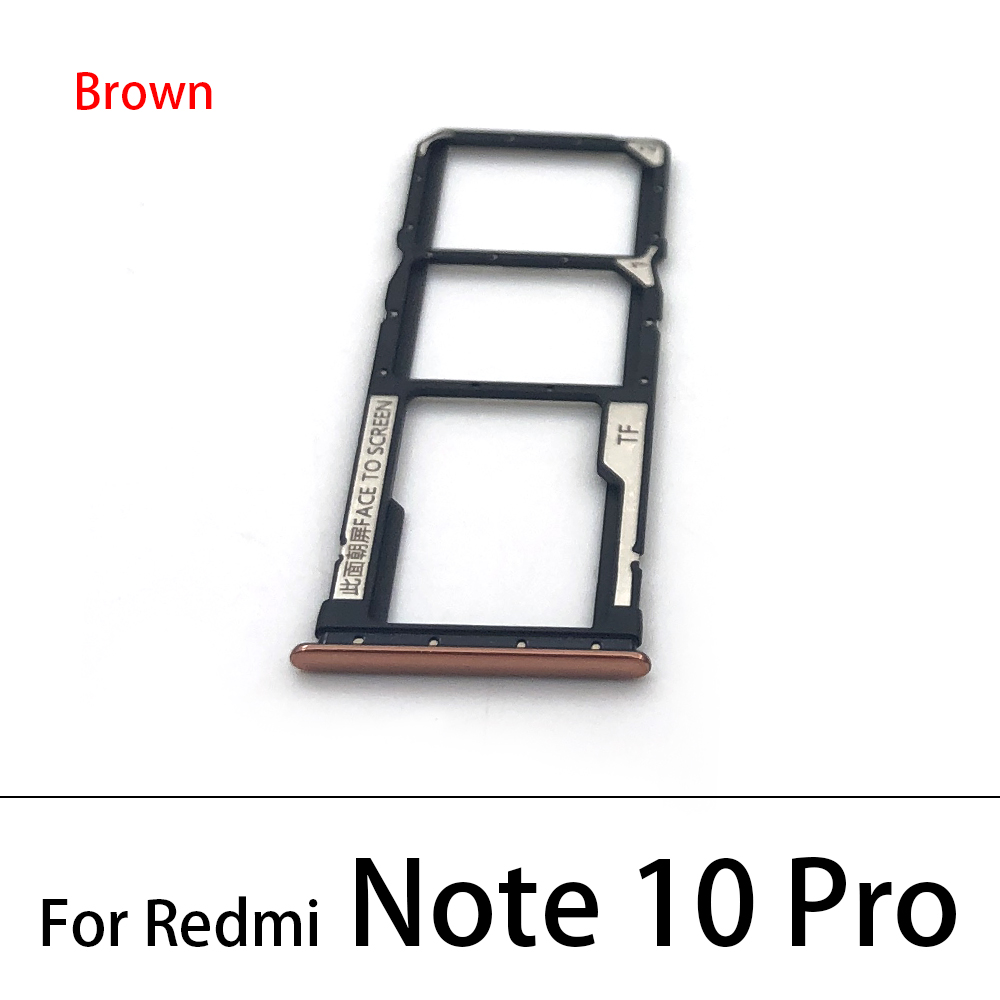 For Xiaomi Redmi Note 5 9 10 Pro 9S SIM Card Tray Socket Slot Holder Adapters Replacement Spare Parts: Note 10 Pro Brown