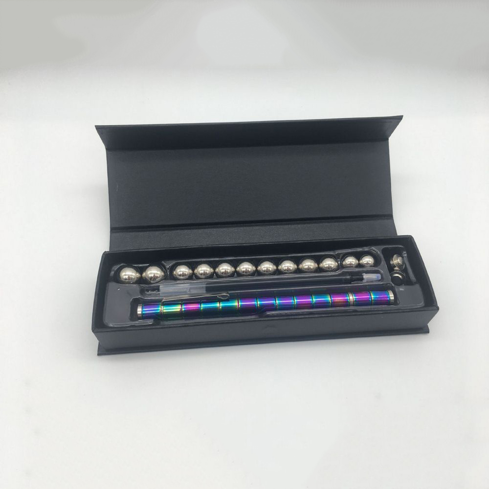Stylo magnétique multifonction à pression, support amusant pour tablette, , aimant en métal,: Colorful