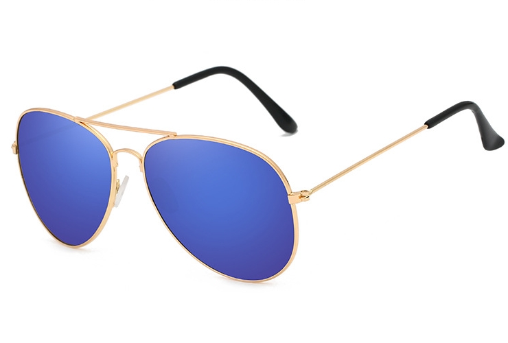 neue Pilot Spiegel Sonnenbrille Frauen/Männer Luxus Sonnenbrille Frauen Vintage Outdoor Driving Oculos De Sol UV400: C4 Gold Blue