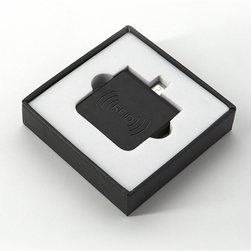 Mini lector Rfid portátil para el hogar, soporte para ventana/teléfono android, 13,56 mhz, tarjeta Nfc, Chip inteligente, lector Otg: black 1PCS
