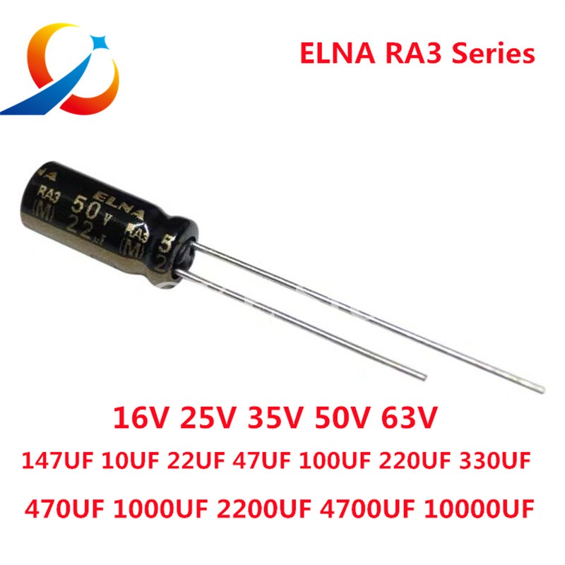 Condensatore Audio HiFi serie ELNA RA3 16V 25V 50V 63V 10uF 22uF 47uF 100uF 220uF 470uF 1000uF 2200uF 3300uF 10000uF Originale 20%