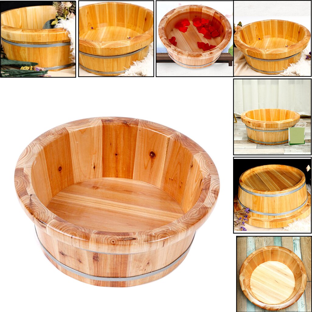 Adults Foot Basin Wooden Bucket Foot Bath Tub Wooden Bucket Foot Bath Massage