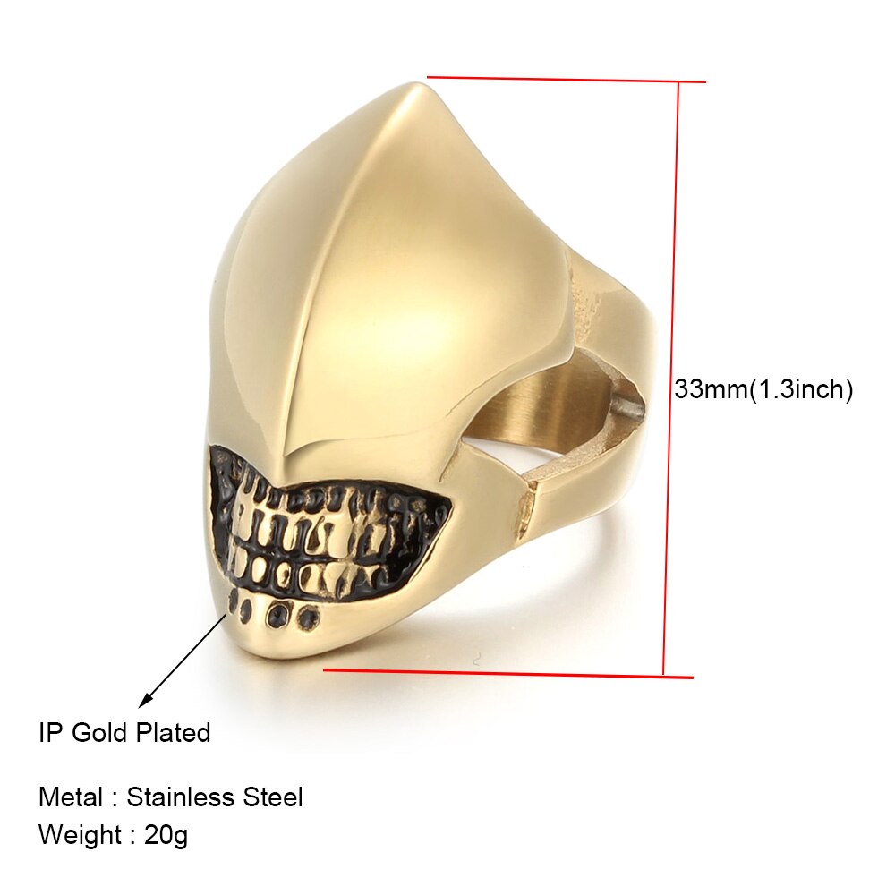 Stainless Steel Men Rings Alien Punk Biker Male Jewelry Personality Accessoires